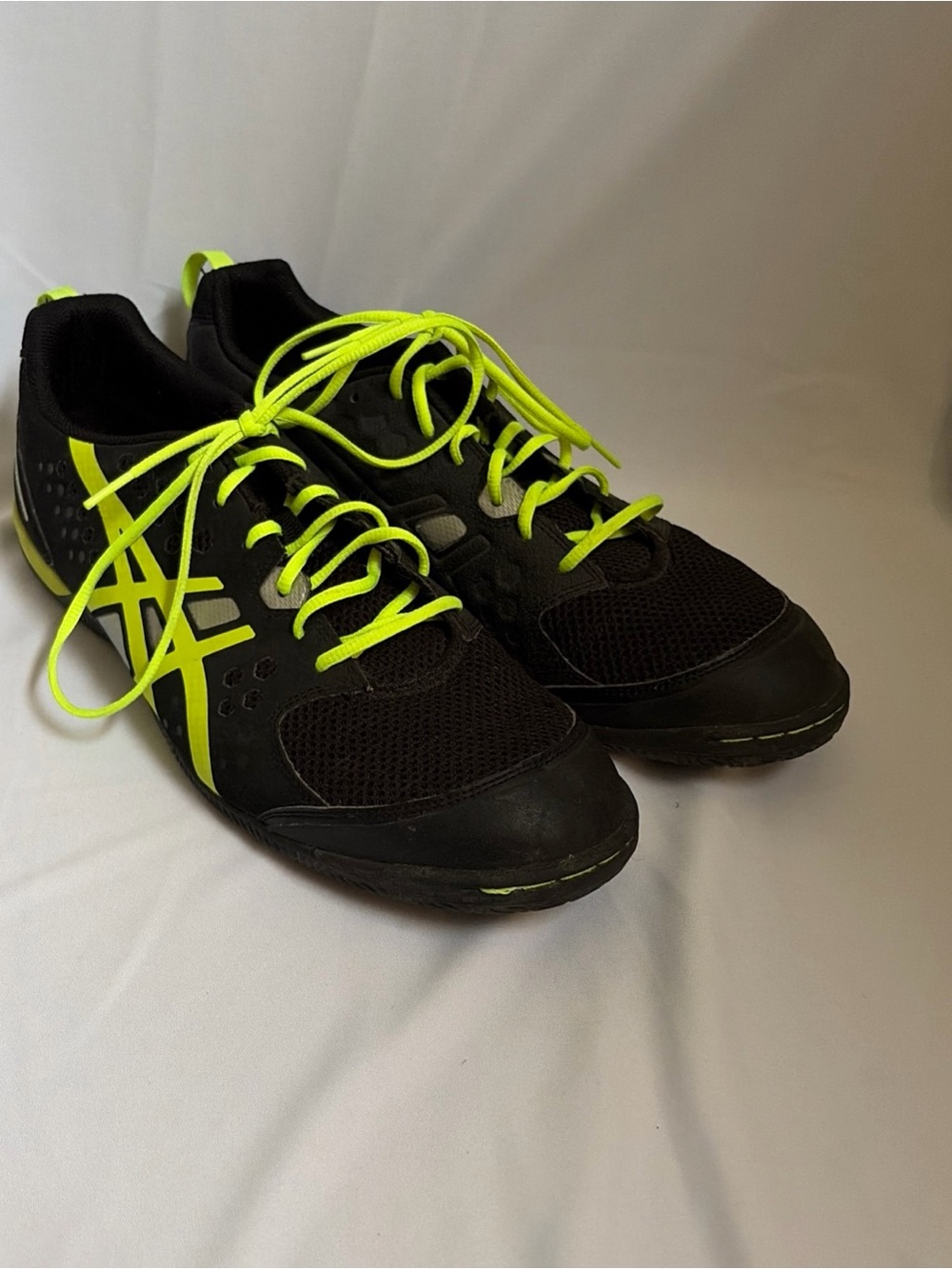 Asics Black and Neon Yellow Athletic Shoes